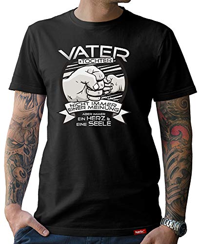 Vater & Tochter T-Shirt Herren Herz & Seele Partnerlook An Papa Fuer Väter Schwarz L von HARIZ