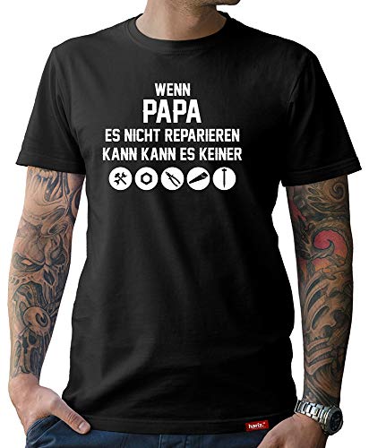 Papa T-Shirt Herren Wenn Papa es Nicht Reparieren Kann - Keiner Eltern Shirt Von Baby Du Wirst Papa Baby Partnerlook Kleidung Schwarz L von HARIZ