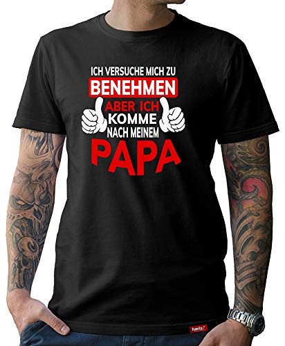 Papa T-Shirt Herren Ich Komme Nach Meinem Papa Werdende Eltern Partnerlook du Wirst Vater Geburt Schwarz 5XL von HARIZ