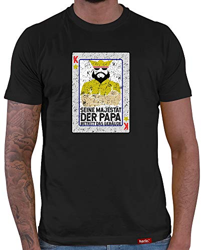 Papa T-Shirt Herren Seine Majestät der Papa 2 Shirt Vater Baby Shirt Daddy Väter Geburt Eltern Schwarz 4XL von HARIZ