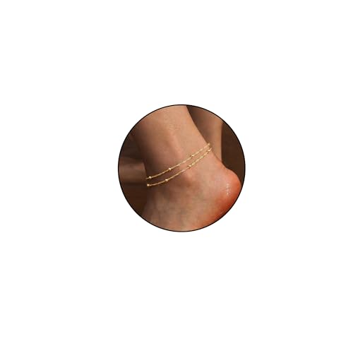 Fußkettchen für Damen Silber 925 Gold Fussketten für Frauen Doppelte Herz Perlen Plättchen Twist Infinity Fußkette Wasserdichtes Verstellbare Fusskette Layered Sommer Strand Fußschmuck Geschenk Fußkettchen für Damen Silber 925 Gold Fussketten für Frauen Doppelte Herz Perlen Plättchen Twist Infinity Fußkette Wasserdichtes Verstellbare Fusskette Layered Sommer Strand Fußschmuck Geschenk von HARJJME