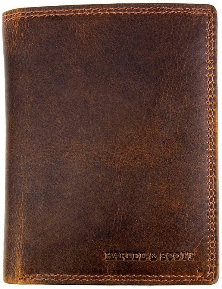 HARLEE & SCOTT Geldbörse Geldbörse Herren Echt-Leder-Geldbeutel Brieftasche Portmonee RFID-Schutz Münzbörse Business Edel HS11 von HARLEE & SCOTT