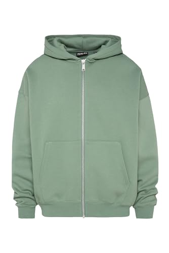 HARLEM SOUL Herren/Damen Zipper Hoodie Oversize BRU-NO | Kapuzenjacke mit Reißverschluss Unisex Jade Green L von HARLEM SOUL