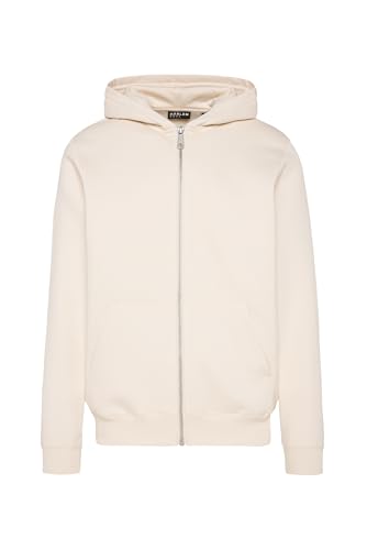 HARLEM SOUL Herren Zipper Hoodie MAD-RID | Kapuzenjacke mit Reißverschluss für Männer Ecru XL von HARLEM SOUL
