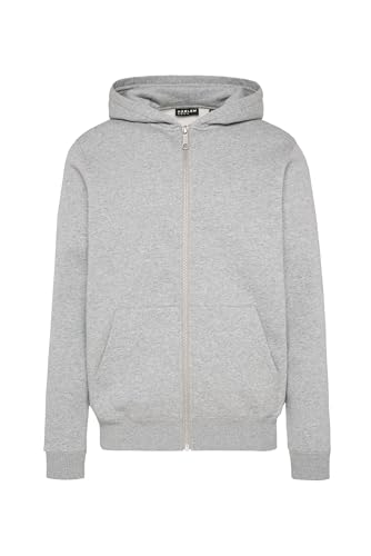 HARLEM SOUL Herren Zipper Hoodie MAD-RID | Kapuzenjacke mit Reißverschluss für Männer Grey Melange L von HARLEM SOUL