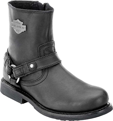 HARLEY-DAVIDSON FOOTWEAR Herren Scout Leder-Motorradgeschirr, lässiger Stiefel, Schwarz, Größe 45, Schwarz, 45 EU von HARLEY-DAVIDSON