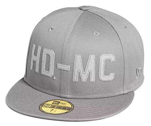 HARLEY-DAVIDSON Baseball Cap HD-MC, Grau Biker Kappe ohne Verschluss mit großem HD-MC Schriftzug Motorrad Basecap Herren, L von HARLEY-DAVIDSON