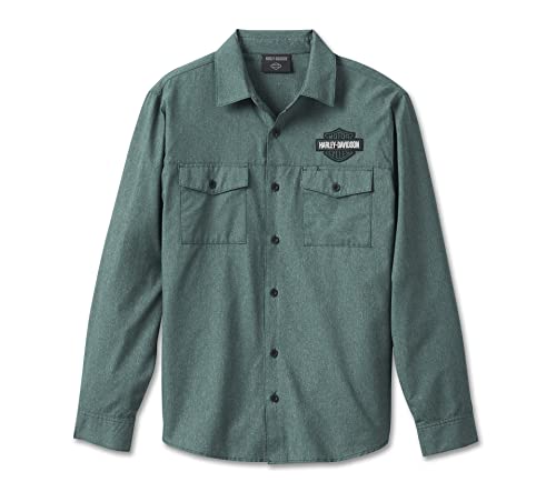 HARLEY-DAVIDSON Classic Bar & Shield Bistro Green Shirt Langarm Hemd, 3XL von HARLEY-DAVIDSON