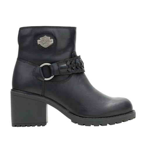 HARLEY-DAVIDSON FOOTWEAR Kitty Harness Motorradstiefel für Damen, Schwarz, 38.5 EU von HARLEY-DAVIDSON