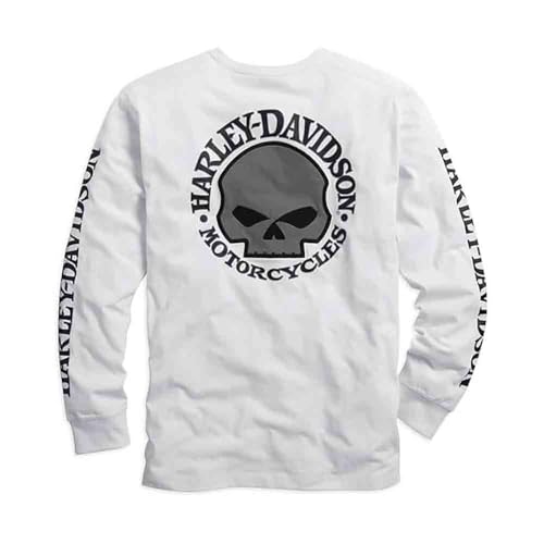 HARLEY-DAVIDSON Herren Langarm-Shirt Willie G. Skull - Longsleeve aus Baumwolle - Dünner Sommer Pullover - Langärmliger, Weiß, L HARLEY-DAVIDSON Herren Langarm-Shirt Willie G. Skull - Longsleeve aus Baumwolle - Dünner Sommer Pullover - Langärmliger, Weiß, L von HARLEY-DAVIDSON
