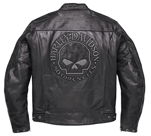 Harley-Davidson Herren Lederjacke Biker Motorradjacke aus Leder Reflective Skull EC mit Protektoren Männer Leather, M von Harley-Davidson