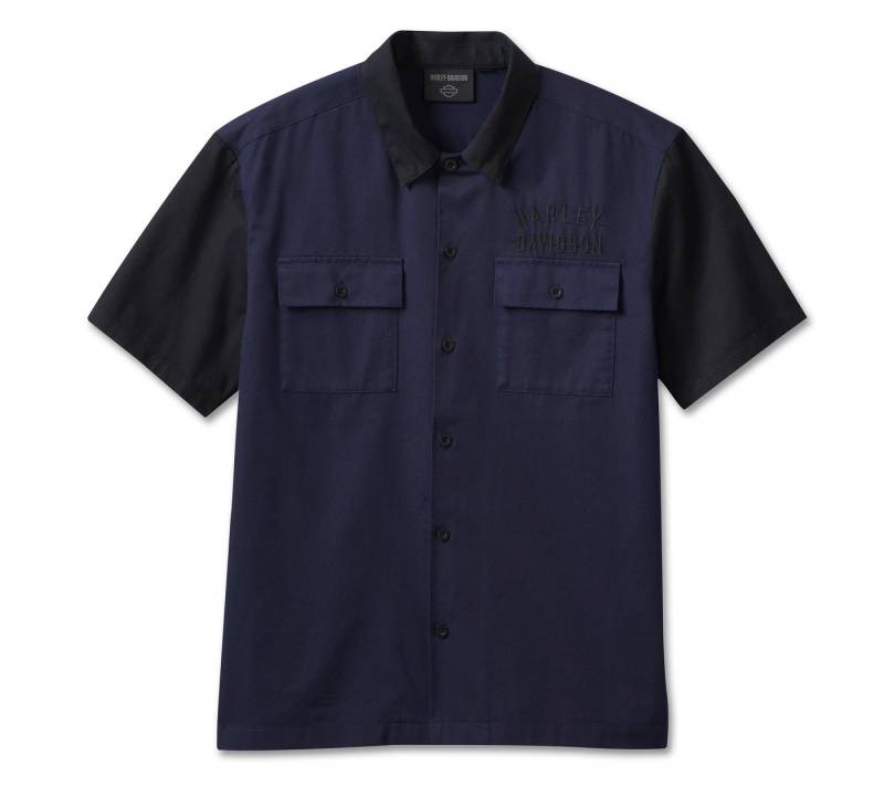 HARLEY-DAVIDSON Kurzarmhemd Herren Biker Staple Colorblock Shirt Motorrad Freizeithemd Hemdbluse von HARLEY-DAVIDSON