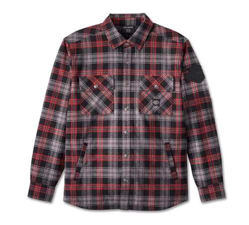 HARLEY-DAVIDSON Nomad Shirt Russet Brown Plaid Herren Langarm Hemd, XL von HARLEY-DAVIDSON