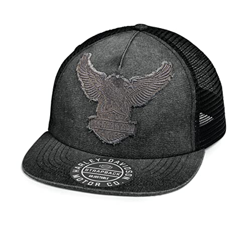 HARLEY-DAVIDSON Road Captain Trucker Denim Black Cap Schirmmütze von HARLEY-DAVIDSON