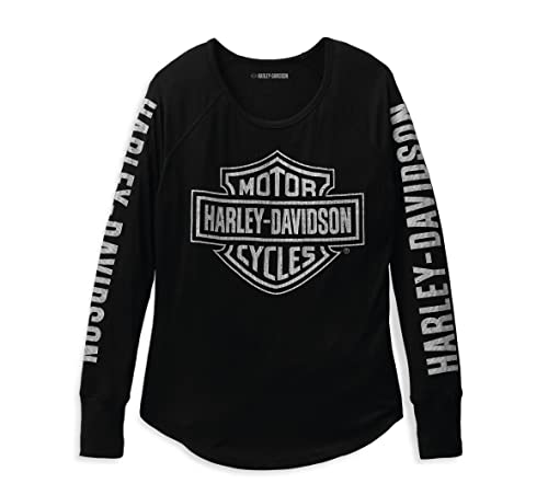 Harley-Davidson Authentic Bar & Shield Rib-Knit Top Damen Longsleeve Shirt, L von HARLEY-DAVIDSON