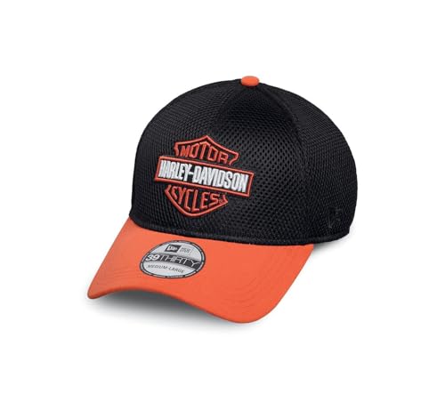 Harley-Davidson Colorblocked Logo Mesh Fitted Cap - 99447-16VM, Schwarz, SMALL von HARLEY-DAVIDSON