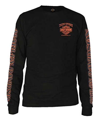 Harley-Davidson Herren Eagle Piston Long Sleeve Crew Shirt schwarz 30299947, schwarz, Groß von Harley-Davidson