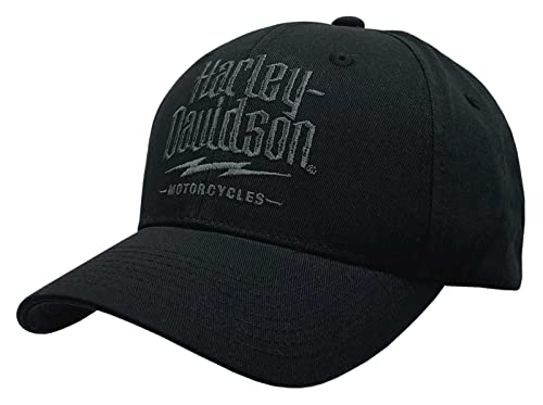 Harley-Davidson Herren Electric H-D Curved Bill Snapback Baseballkappe - Schwarz von HARLEY-DAVIDSON
