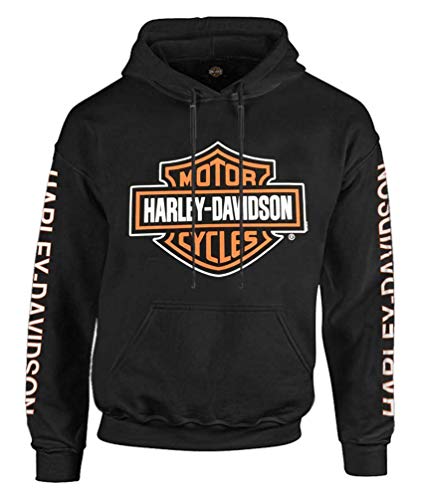Harley-Davidson Herren Large Bar & Shield Logo Pullover Hoodie Schwarz, Schwarz, Small von HARLEY-DAVIDSON