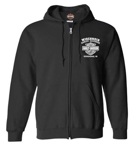 Harley-Davidson Herren Shady Biker Skull Baumwollmischung Zip Up Hoodie Schwarz, Schwarz, Large Harley-Davidson Herren Shady Biker Skull Baumwollmischung Zip Up Hoodie Schwarz, Schwarz, Large von HARLEY-DAVIDSON