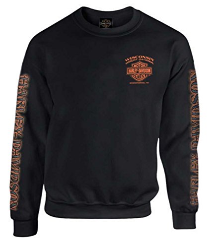 Harley-Davidson Men's Eagle Piston Fleece Pullover Sweatshirt, Black 30299948 von Harley-Davidson