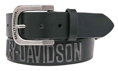 Harley-Davidson Men's Embossed Highway To Hell Leather Belt, Black HDMBT10853BLK von HARLEY-DAVIDSON