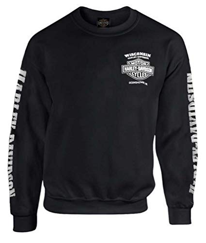 Harley-Davidson Men's Lightning Crest Fleece Pullover Sweatshirt, Black von Harley-Davidson