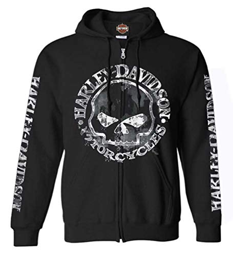 Harley-Davidson Men's Zippered Sweatshirt Jacket, Willie G Skull, Black 30296647 von Harley-Davidson