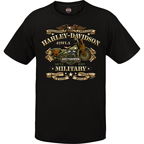 Harley-Davidson Military - Men's Graphic Short Sleeve Crew Neck T-Shirt - Overseas Tour | War Bike von Harley-Davidson