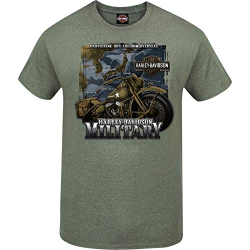 Harley-Davidson Military - Men's Military Green Graphic T-Shirt - Tour of Duty Pacific Small von HARLEY-DAVIDSON