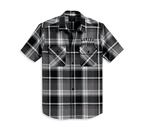 HARLEY-DAVIDSON Staple Neutral Plaid Shirt Kurzarm Hemd, M von HARLEY-DAVIDSON