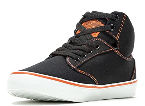 Harley-Davidson Wrenford Sneaker für Damen, Schwarz/Orange, 37.5 EU von HARLEY-DAVIDSON