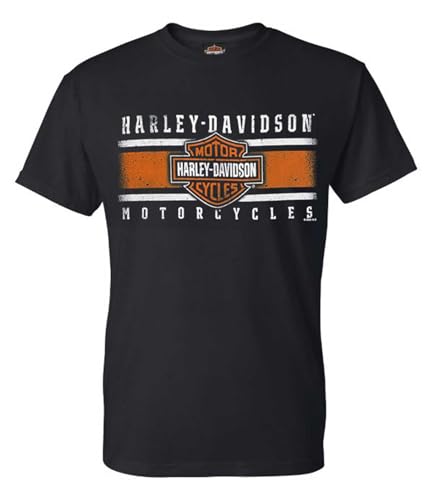 Wisconsin Harley-Davidson Harley-Davidson Herren Iconic Bar & Shield Crew-Neck Kurzarm Shirt - Schwarz, Schwarz, XX-Large von HARLEY-DAVIDSON