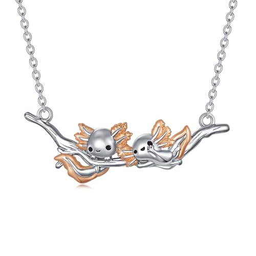 HARMONY BOLA Axolotl Halskette 925 Sterlingsilber Axolotl Anhänger Tierschmuck Geburtstagsgeschenke für Frauen Mutter Tochter Schwester von HARMONY BOLA