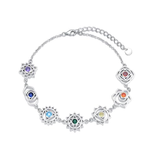 HARMONY BOLA Chakra Armband 925 Sterling Silber Pulsera De Los 7 Chakras Para Muje Chakra Armbänder für Frauen von HARMONY BOLA
