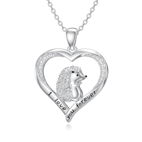 HARMONY BOLA Igel Halskette 925 Sterlingsilber süßer Herz Igel Anhänger Schmuck Geburtstagsgeschenke für Frauen von HARMONY BOLA
