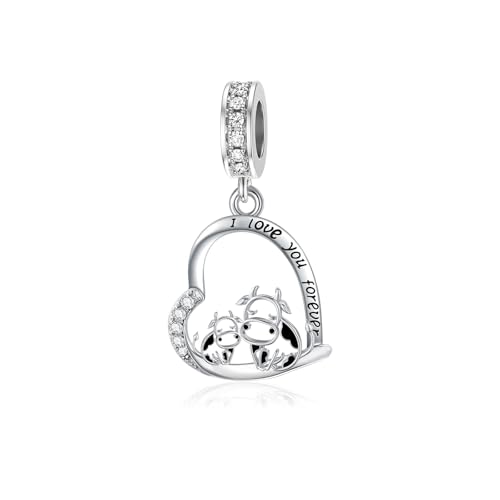 HARMONY BOLA Kuh Charms für Armband 925 Sterlingsilber Kuhperle Kuhschmuck Geburtstagsgeschenke zum Muttertag für Mama Frau Großmutter von HARMONY BOLA