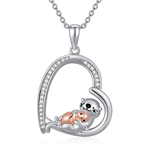 HARMONY BOLA Otter Geschenke für Frauen 925 Sterling Silber Seeotter Halskette Süßer Otter Anhänger für Mama Schmuck Geschenk von HARMONY BOLA