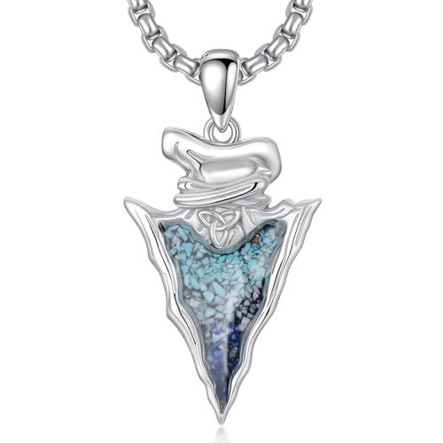 HARMONY BOLA Pfeilspitzen Halskette 925er Sterlingsilber Keltischer Knoten Pfeilspitzen Anhänger Pfeilspitzen Schmuck für Männer und Frauen von HARMONY BOLA