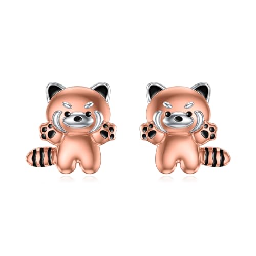 HARMONY BOLA Rote Panda Ohrringe 925 Sterlingsilber Rote Panda Ohrstecker Tierschmuck für Frauen Mädchen Geburtstagsgeschenke von HARMONY BOLA