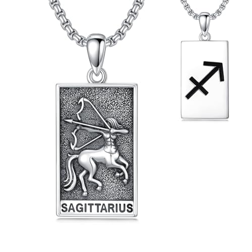 HARMONY BOLA Schütze Halskette 925 Sterlingsilber Schütze Anhänger Astrologie Horoskop Schmuck für Männer Frauen Geburtstagsgeschenke von HARMONY BOLA