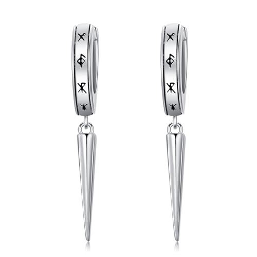 HARMONY BOLA Spike Ohrringe 925 Sterlingsilber Wikinger Huggie Creolen Spike Ohrringe Baumelnde Tropfen Schmuck für Männer Geburtstagsgeschenke von HARMONY BOLA