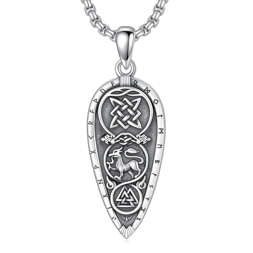 HARMONY BOLA Wikinger Runen Halskette 925er Sterlingsilber Wikinger Anhänger nordischer Schmuck Geschenke für Männer und Frauen von HARMONY BOLA