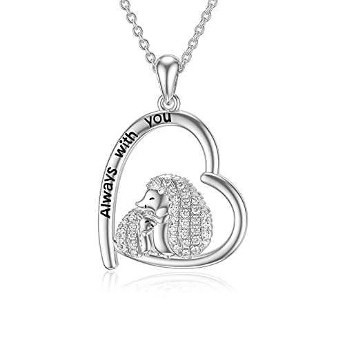 Igel Halskette Muttertag Mumie Tochter Geschenk Mit Herz Anhänger Schmuck für Frauen Mutter Oma von HARMONY BOLA