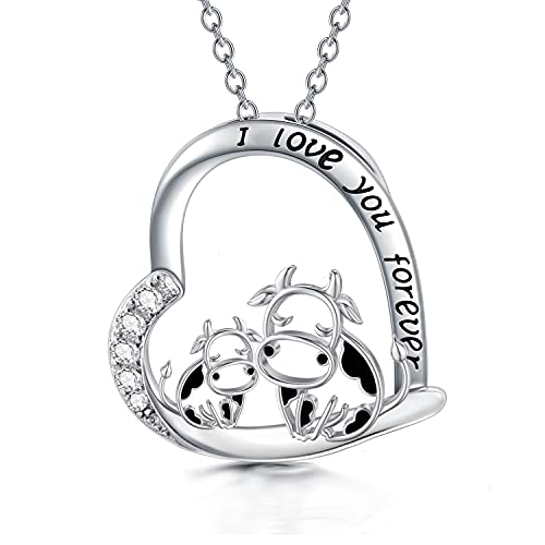 HARMONY BOLA Kuh Geschenke für Frauen 925 Sterling Silber Kuh Halskette Anhänger Kuh Schmuck Geschenke für Mutter Sie von HARMONY BOLA