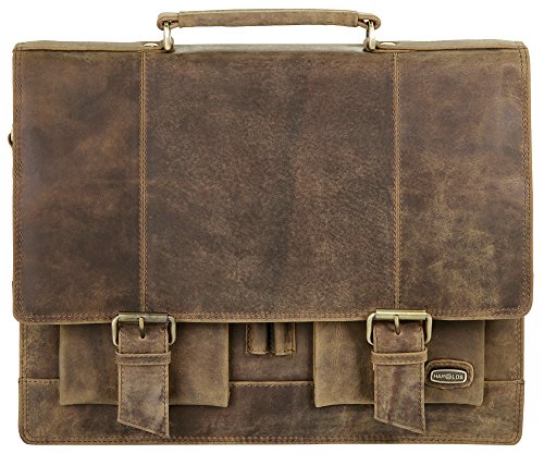 Harold's Lehrertasche 40 x 33 x 13 cm Rind-Leder Aktentasche Aktenmappe 339803 natur von HAROLD'S