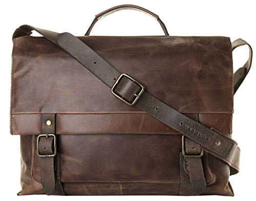 Harold's Messenger-Bag 40 x 33 x 13 cm Notebookfach 15" Laptop-Tasche Leder 254302 von HAROLD'S