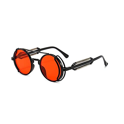 Fancy Combs Retro Steampunk Sonnenbrille für Frauen Männer Unisex Runder Metallrahmen Kreislinse Sonnenbrille Sommer Outdoor Strandbrillen von Fancy Combs