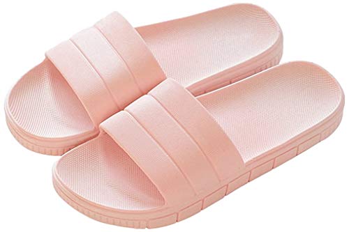 Herren/Damen Badeschuhe Hausschuhe Slippers Sommer Slide Pantoletten Badelatschen Strand Indoor/Outdoor Rutschfest Baden Unisex Einfarbig,Pink,36-37 EU von Harrms