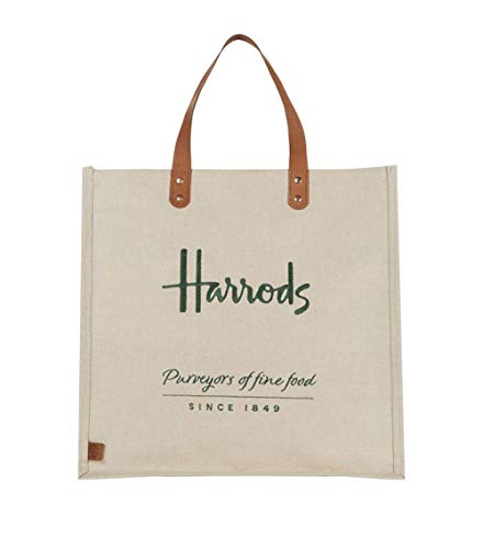 harrods Embroidered Jute Grocery Shopper Bag ID 5719511, Weiß, 40cm x 40cm x 15cm von HARRODS